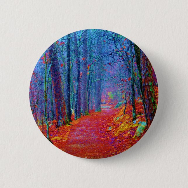Black Light Forest Oil Painting Button (Front)