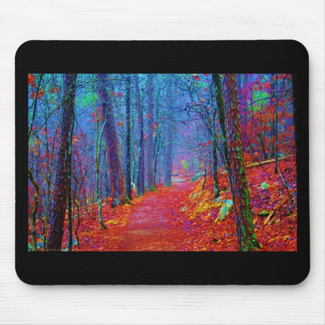 Black Light Forest Oil Painting Mouse Pad (Front)