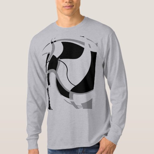 Black Light Gray Contemporary Abstract Art Design T_Shirt
