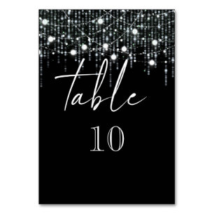 Black & Light Hanging Lights Table Number