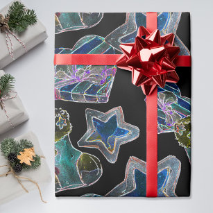 Neon Christmas Wrapping Paper