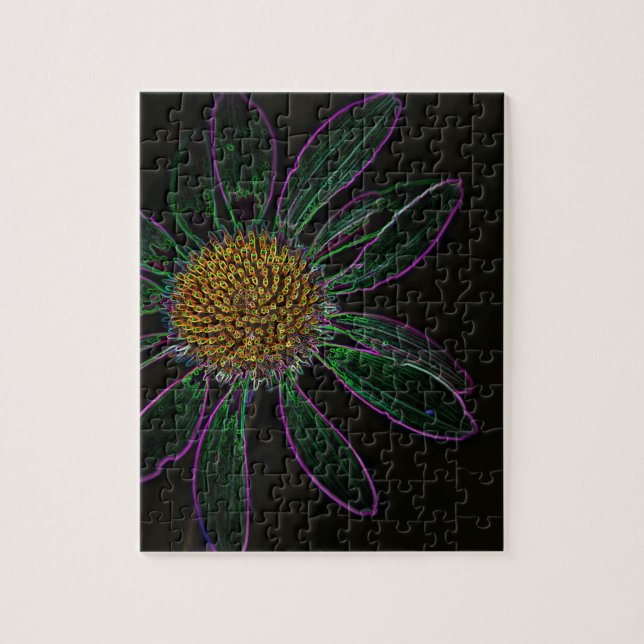 Black Light Neon Flower Power Jigsaw Puzzle (Vertical)