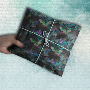 Black Light Neon Glow Christmas Candle Pattern Tissue Paper