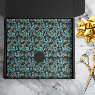 Black Light Neon Glow Christmas Globe Ornament Tissue Paper