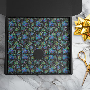 Black Light Neon Glow Xmas Poinsettia Ornament Tissue Paper