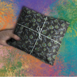 Black Light Neon Glow Xmas String Lights Ornaments Tissue Paper