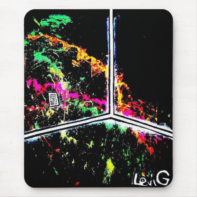 Black light/Neon Splash Corner w' Outlet (levi G.) Mouse Pad (Front)
