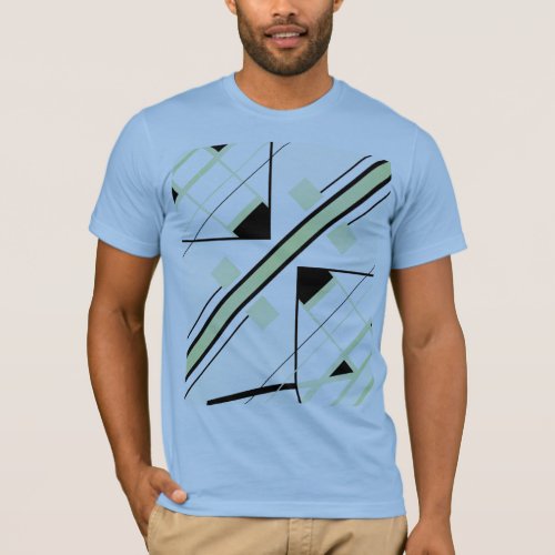 Black Light Olive Diagonal Stripe and Lines Design T_Shirt