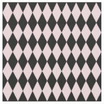 Black &amp; Light Pink Harlequin Diamonds Fabric