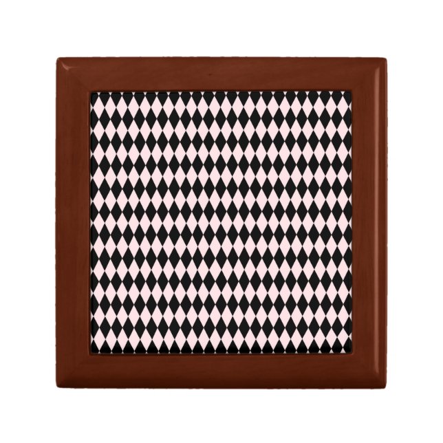 Black & Light Pink Stripe Pattern Minimal Abstract Gift Box (Front)
