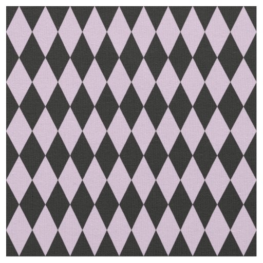 Black & Light Purple Harlequin Diamonds Fabric
