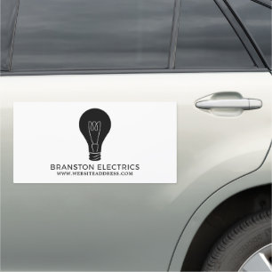 Black Lightbulb, Electrician Car Magnet