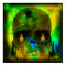 Black Lighted Gothic Skull Print