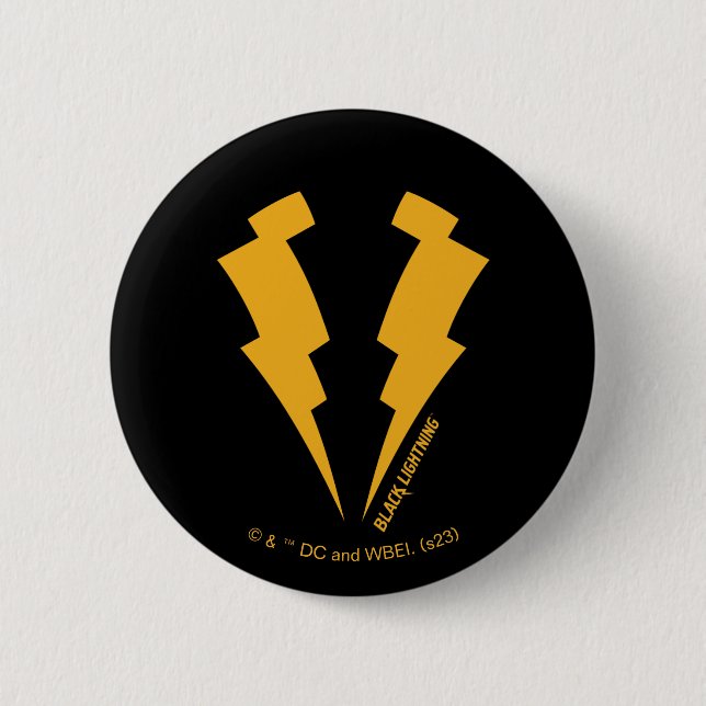 Black Lightning Bolts Graphic Button (Front)