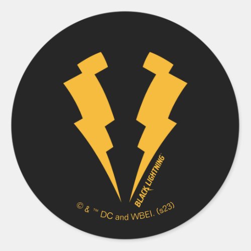 Black Lightning Bolts Graphic Classic Round Sticker