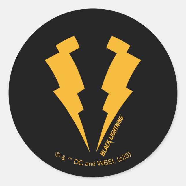 Black Lightning Bolts Graphic Classic Round Sticker (Front)