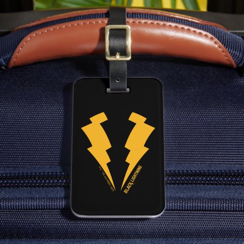 Black Lightning Bolts Graphic Luggage Tag