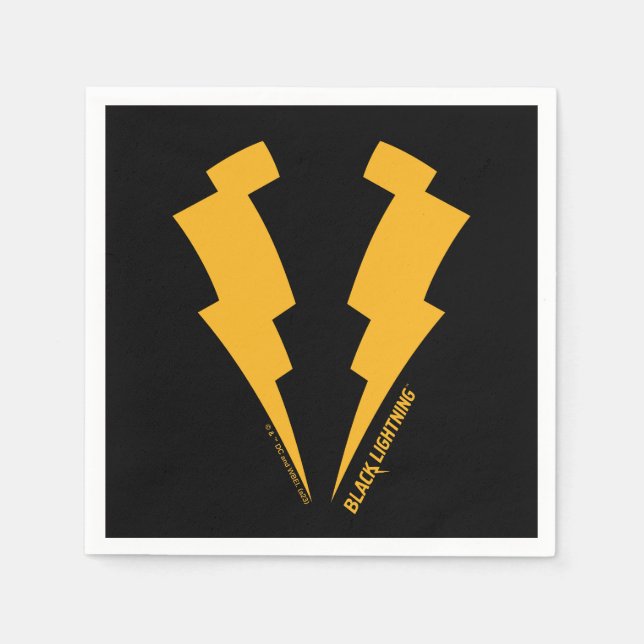 Black Lightning Bolts Graphic Napkins (Front)