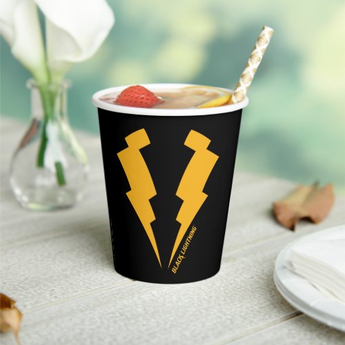 Black Lightning Bolts Graphic Paper Cups