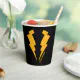 Black Lightning Bolts Graphic Paper Cups | Zazzle