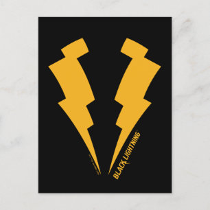 Black Lightning Bolts Graphic Postcard