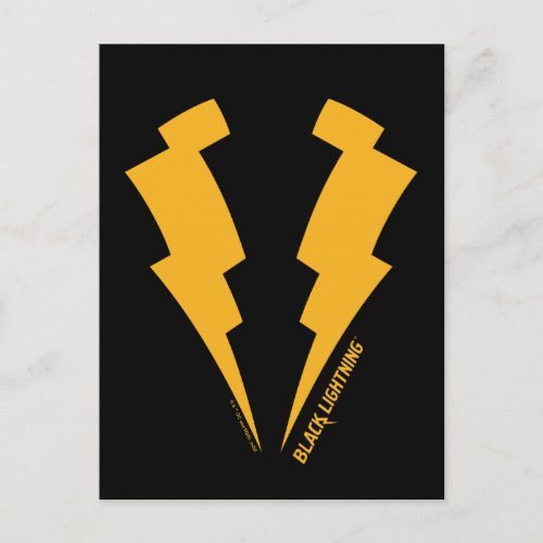 Black Lightning Bolts Graphic Postcard