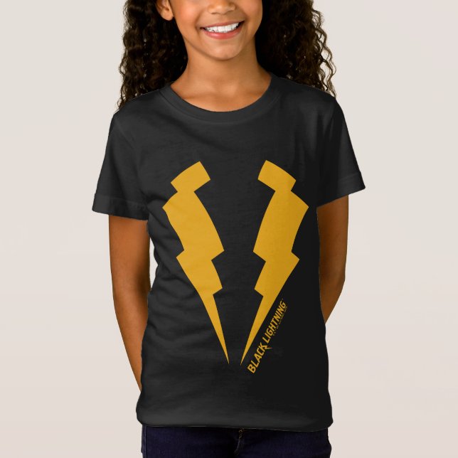 Black Lightning Bolts Graphic T-Shirt (Front)