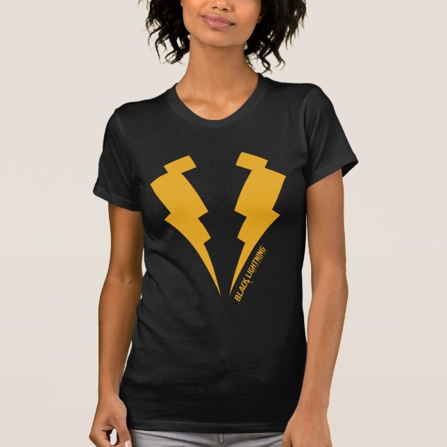 Black Lightning Bolts Graphic T-Shirt (Front)