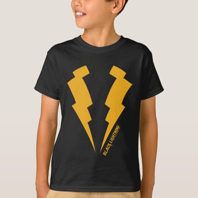 Black Lightning Bolts Graphic T-Shirt (Front)