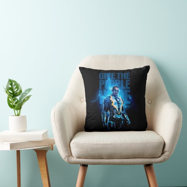 Black Lightning - Give The People Hope Throw Pillow (Chair)