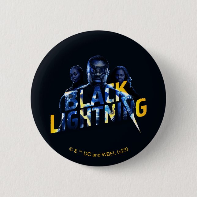 Black Lightning Heroes Graphic Button (Front)