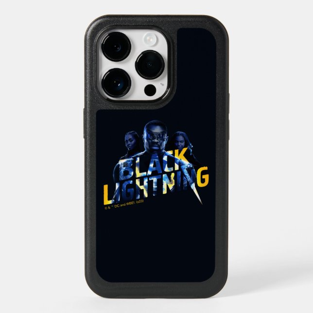 Black Lightning Heroes Graphic Otterbox iPhone Case (Back)