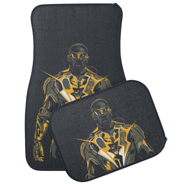 Black Lightning Illustration Car Floor Mat (Set)