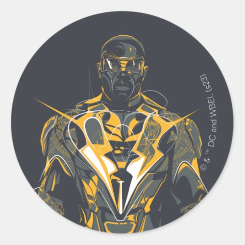 Black Lightning Illustration Classic Round Sticker