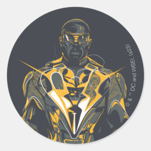 Black Lightning Illustration Classic Round Sticker