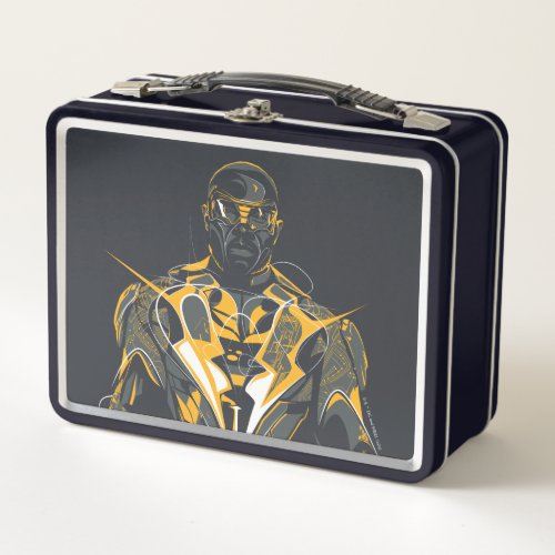 Black Lightning Illustration Metal Lunch Box