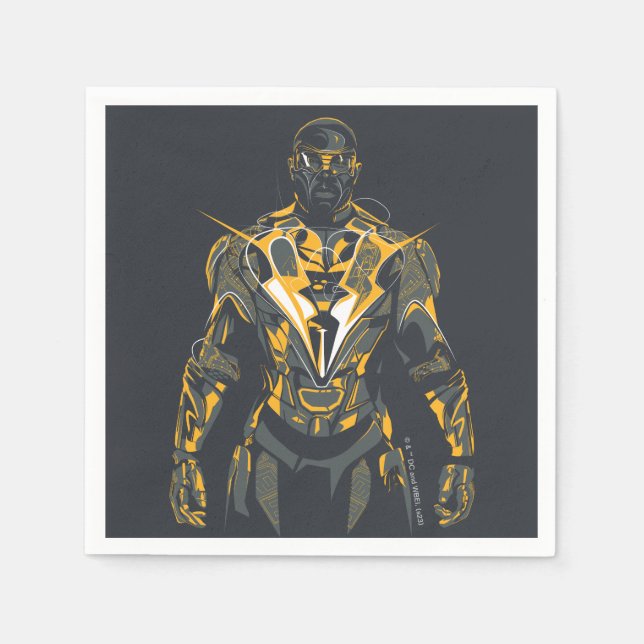 Black Lightning Illustration Napkins (Front)