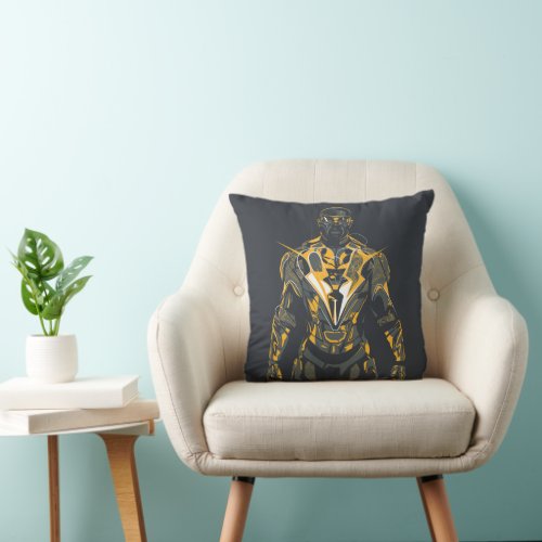 Black Lightning Illustration Throw Pillow