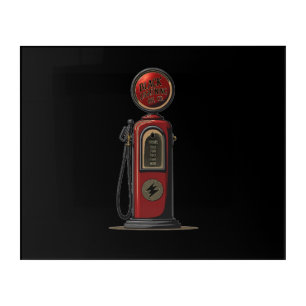 Black Lightning Oil Company Retro Gas Pump Acrylic Print