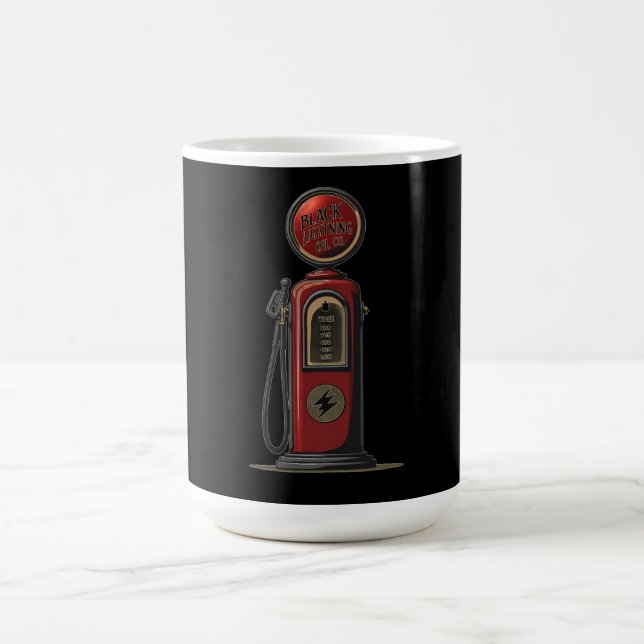 Black Lightning Oil Company Retro Gas Pump Coffee Mug (Center)