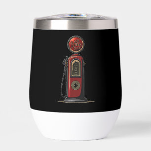 Black Lightning Oil Company Retro Gas Pump Thermal Wine Tumbler