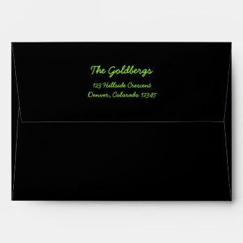 Black Lime Green A7 Envelope by wasootch at Zazzle