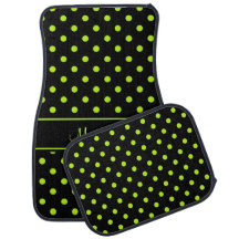 Black Lime Green Polka Dot Pattern Personalized