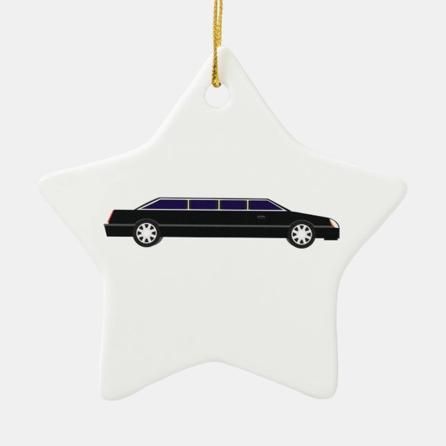 Black Limo Ceramic Ornament (Front)