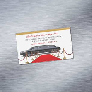 Black Limousine Driver Business Card Magnet