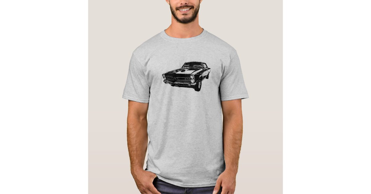 Black line art '65 GTO t-shirt | Zazzle