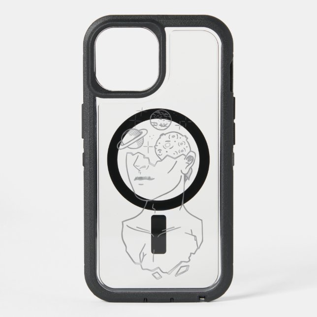 Black Line Art Celestial Graphic OtteOtterbox Case (Back)