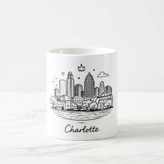 Black line Charlotte illustration Coffee Mug