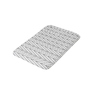 Black Line Chevron Design Bathroom Mat