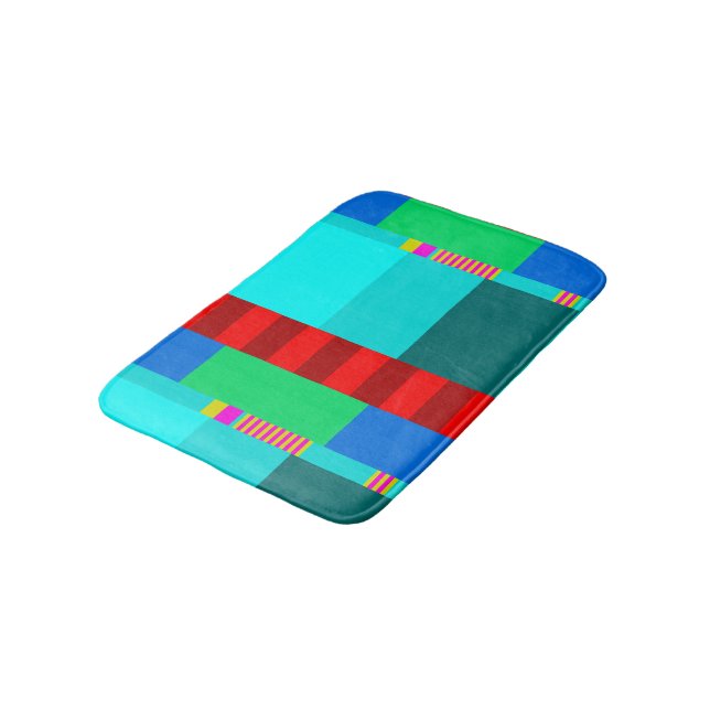 Black Line Chevron Design Bathroom Mat (Angled)